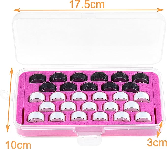 New brothread 28pcs 17White+11Black 60S/2 (90WT) Prewound Bobbin Thread Plastic Size A SA156 for Embroidery and Sewing Machines DIY Embroidery Sewing Thread Cottonized Soft Feel Polyester Thread