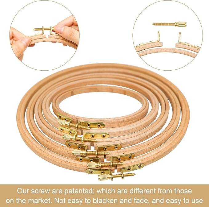 2 pack 2.75'' embroidery hoop, guofa 7cm round beech wood cross stitch hoops, hanging embroidery frame hoop for decoration