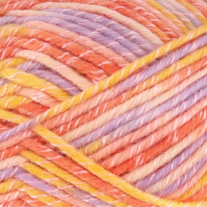 JubileeYarn Chunky Melody Yarn - 100g/Skein Bulky Wool Blend - Birthday Party - 2 Skeins