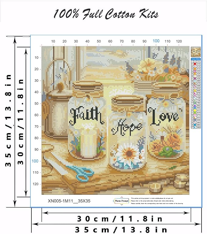 faith cross stitch kits for adults - stamped crossstitching kits preprinted 11 count cross-stitch kit for beginner, 11ct prestamped easy pattern needlepoint kits crafts for decor