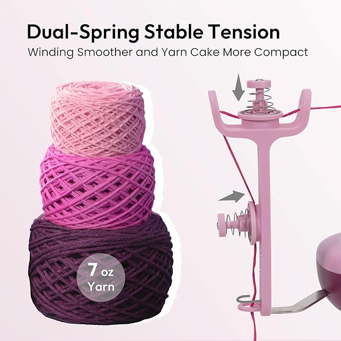 Yarn Winder, Electric Yarn Ball Winder for Crocheting, Compact Yarn Cake Winder Strong Tension Stepless Speed Automatic Yarn Spinner, Thoughtful Gifts for Knitting Lovers(Purple)