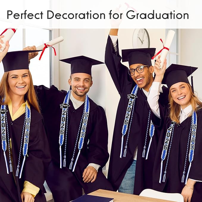 YLOLUL 16 Pcs Graduation Leis 2026 Graduation Candy Lays Kit with Honor Cord Class of 2026 Graduation Money Lays Necklace Graduation Gift Party Accessories for Women Men