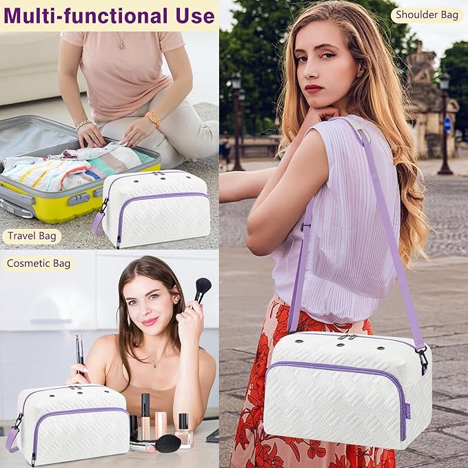 IBFUN Crochet Yarn Knitting Bag 2 Pcs Yarn Storage Organizer Crocheting Bags for Beginners with Shoulder Strap for Knit Accessories Needles Hooks