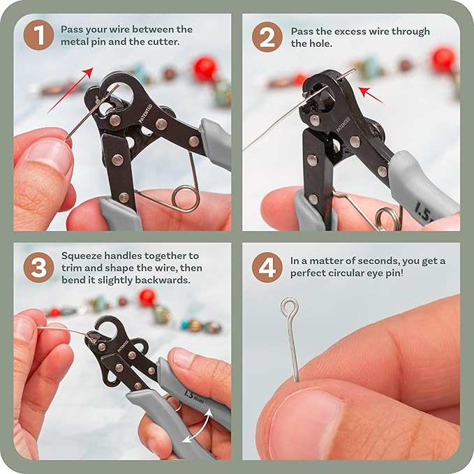 The Beadsmith Original One Step Looper – Create and Trim Consistent 1.5 mm Loops for Jewelry Making, Use With 24-18g Craft Wire (Patented)