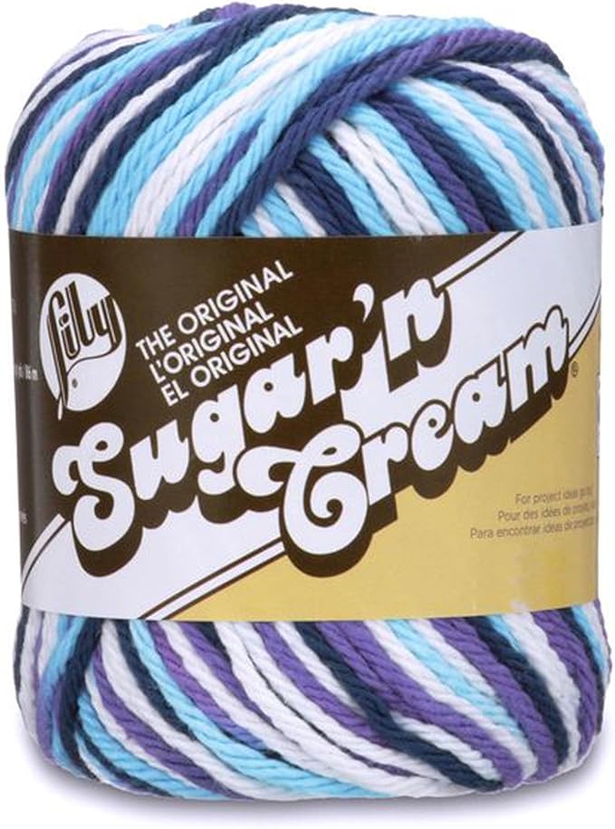 Lily Sugar 'N Cream The Original Ombre Yarn, 2oz, Gauge 4 Medium, 100% Cotton, Moondance - Machine Wash & Dry
