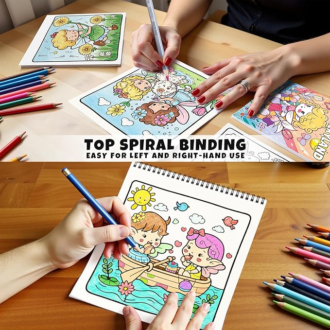 Cozy Coloring Book for Adults and Kids – Featuring Cozy Fairyland and Dreamy Flower Fairy Scenes, Bold and Easy, Cute Coloring Book for Teen Relaxation & Mindfulness Gift for Women, Spiral Bound