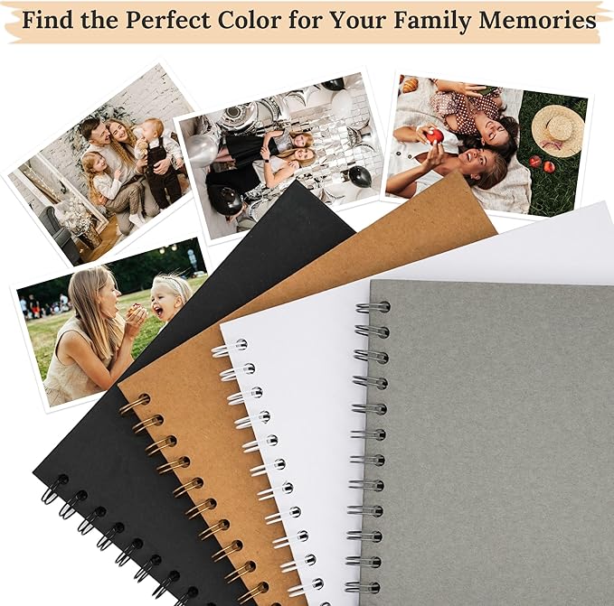 Scrapbook 10x10 Inch DIY Scrapbook Album Hardcover Kraft Paper Scrap Book Photo Albums 100 Pages Perfect for 4x6 / 5x7 Photos Memory Book for Family, Wedding