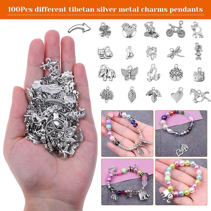 Audab Jewelry Making Kit with Tools, Wires, Charms and Findings for Jewelry Making and Repair