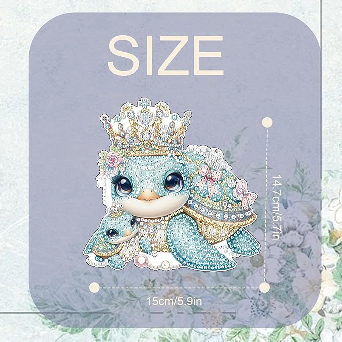 TDFERAN Diamond Pinting During Sea Turtles Diamant Art Hanging Sign Onament Animal Pendants Wind Chimes Wall Hanging in Living Room Dorridor Diamond Art Hanging Sign Onamen Hanging Diamant Craft