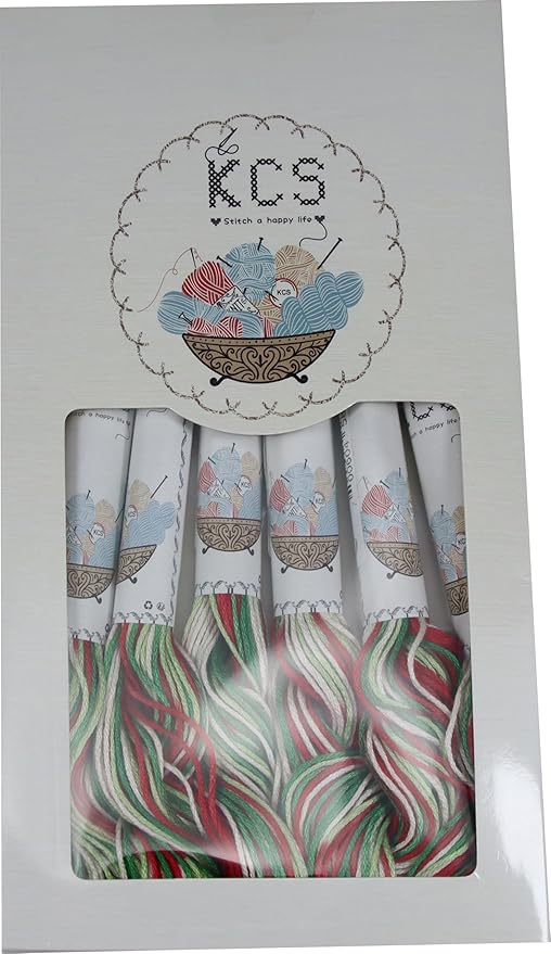 KCS Big skeins of 25 Meters Size 25 Color Variegated Cross Stitch Stranded Threads,6 skeins,4520