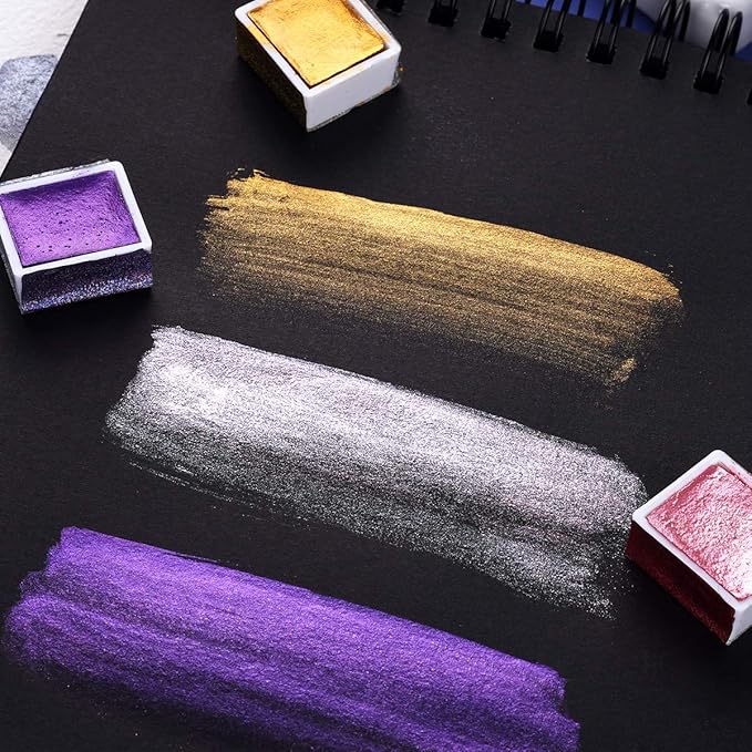 Paul Rubens Watercolor Paint, 12 Assorted Colors with Glitter Sparkle Effect, Professional Grade for Aritsts Adults Begginners, Portable and Compact Art Supplies