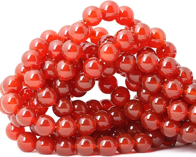 35PCS 10mm Natural Red Agate Gemstone Round Loose Beads for Jewelry Making 1 Strand 15"