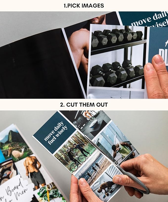 Lamare Vision Board Book for Men - 1000+ Vision Board Images & Quotes, Vision Board Supplies, Vision Board Kit, Collage Book for Manifestation