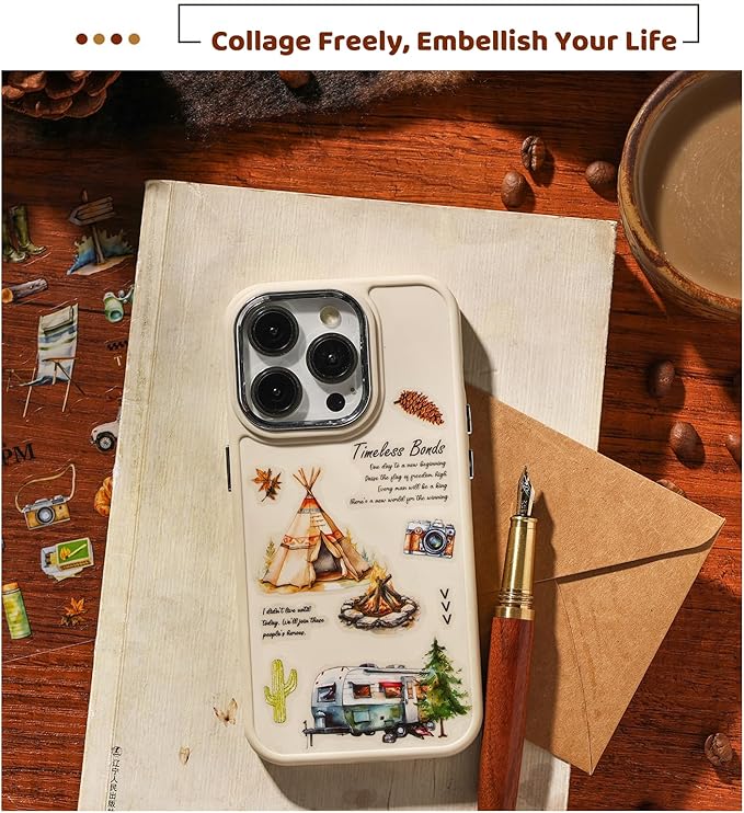 Vintage Food Stickers for Scrapbooking – 320+ Transparent PET Dessert, Coffee, Cake & Bread Stickers for Journaling, Junk Journal Supplies, Kids DIY Crafts, Baking & Camping Decoration