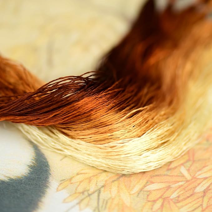 Natural 100% Silk Thread, Handmade Embroidery Thread Silk Floss 9 Colors 110m Each (46)