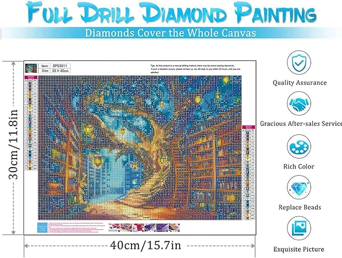 ARPADAMO Diamond Art Kits for Adults,5D Tree of Life Diamond Painting DIY Books Diamond Art Diamond Painting Kits for Adult,Round Full Drill Diamonds, Diamond Art Kits for Home Decor-12x16inch