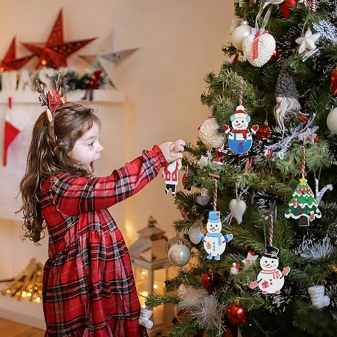 28°C 27 Sets Christmas Crafts Winter Arts and Crafts DIY Christmas Trees Snowmen Santa Claus Christmas Foam Stickers Tree Ornaments for Home Classroom Activities Party Favors Supplies