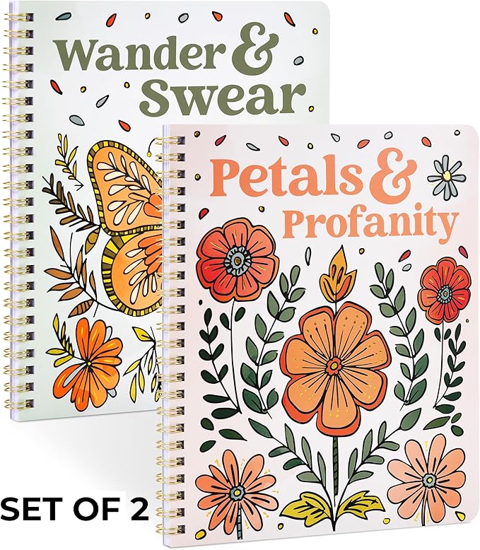Beautiful Coloring Book Set of 2 for Adult Relaxation - Funny Coloring Books with Floral Designs for a lot of Laughs - The Perfect Stress-Relieving Gift for Women