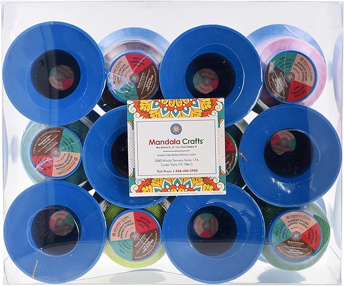 Mandala Crafts Size 138 420D T135 Bonded Nylon Thread - 12 Vibrant Colors 1440 YDs Tex 135 Heavy Duty Sewing Threads for Leather, Jeans, Weaving, Outdoor Marine Upholstery
