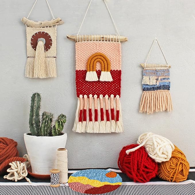 Lemonfilter Weaving Loom for Kids,10 x 11in Large Knitting Frame Arts and Crafts Wooden Weaving Loom Kit for Adult Beginners Gift for Birthday Ages 4 6 7 8-12