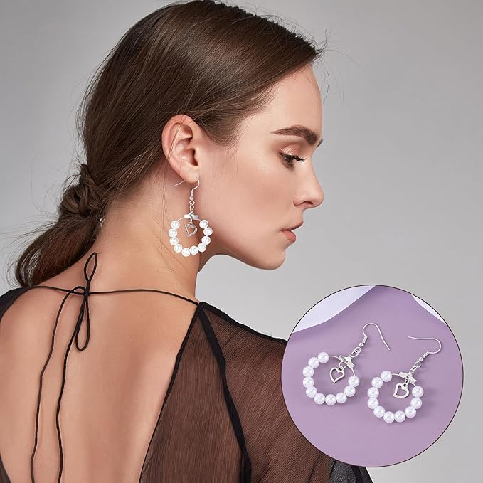 OIIKI 700pcs Hypoallergenic Earring Making Kit - Silver Plated Hooks, Beading Hoops, Clear Rubber Backs, Jump Rings