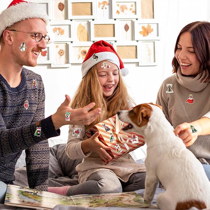 h1vojoxo christmas dog sticker rolls - 1000pcs holiday dog stickers for kids 16 designs christmas cute dogs realistic stickers funny xmas dogs sticker for envelopes craft