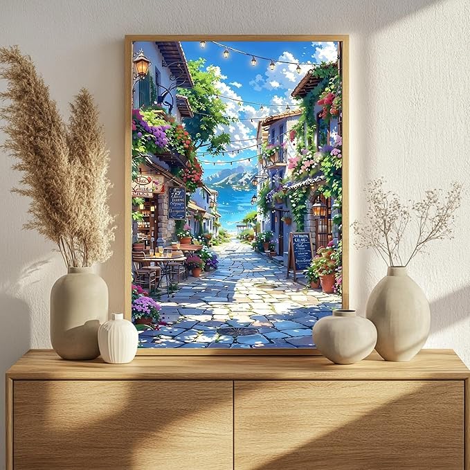 Landscape Paint by Numbers for Adult, Scenery Paint by Numbers Kit for Adults Beginners, DIY Acrylic Paint by Number on Canvas for Home Wall Art Decor 16x20 Inch