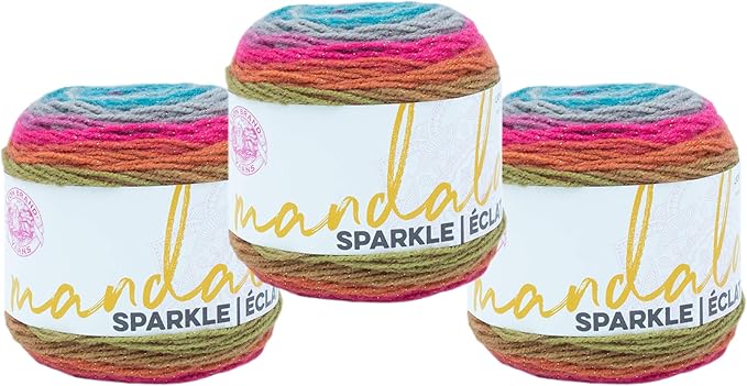 (3 Pack) Lion Brand Yarn Mandala Sparkle Yarn, Astrid