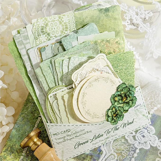 Alideco 400pcs Scrapbook Paper Vintage basic and versatile Scrapbooking Paper for Journaling Supplies, Decorative Craft Paper for Junk Journals (zhijianyouju)