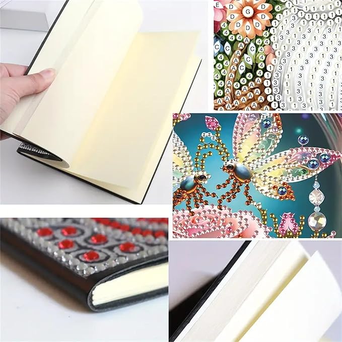 Rose Diamond Painting Notebook for Adults, A5 Diamonds Art Journal and DIY Sketchbook, Diamond Art Kit Supplies,Gift for Beginners, Craft Lovers, Artists. (Rose)