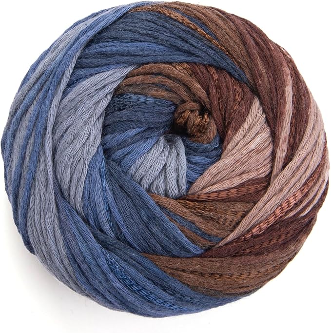 YarnArt Symphony Dream Cotton Yarn -%80 Cotton%20 Viscose Rainbow Multicolor Crochet Knitting Yarn - Suitable for All Blouses, Dresses, Shawls, Bags, Hats - 273 Yards, 3.52 Oz (1 Skein) (3111)