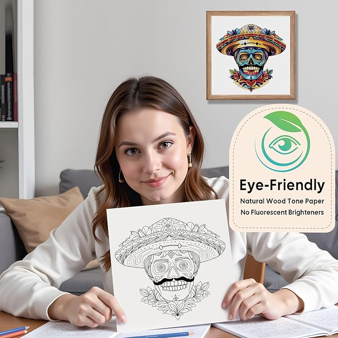 FUN LAVIE Halloween Coloring Book for Adults: Spooky Sugar Skulls and Flowers Patterns for Mindfulness Stress Relief and Adult Relaxation, Spiral Bound, Perfect for Halloween Fun