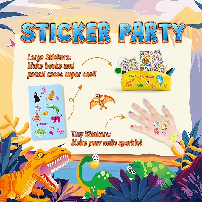 3200+ stickers for kids, 3d puffy sticker, 64 different sheets, cute animals stickers for boys girls teachers, classroom reward, craft scrapbooking, party gift