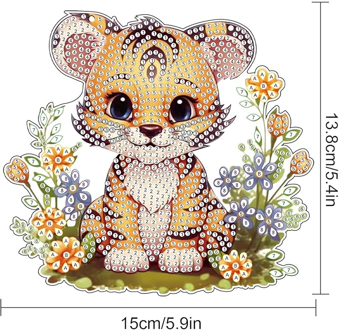 AiYuanzsh DIY 5D Tiger Diamond Art Hanging Ornament, Special-Shaped Crystal Diamond Painting Suncatcher Pendant Kit for Home, Window, or Christmas Gift