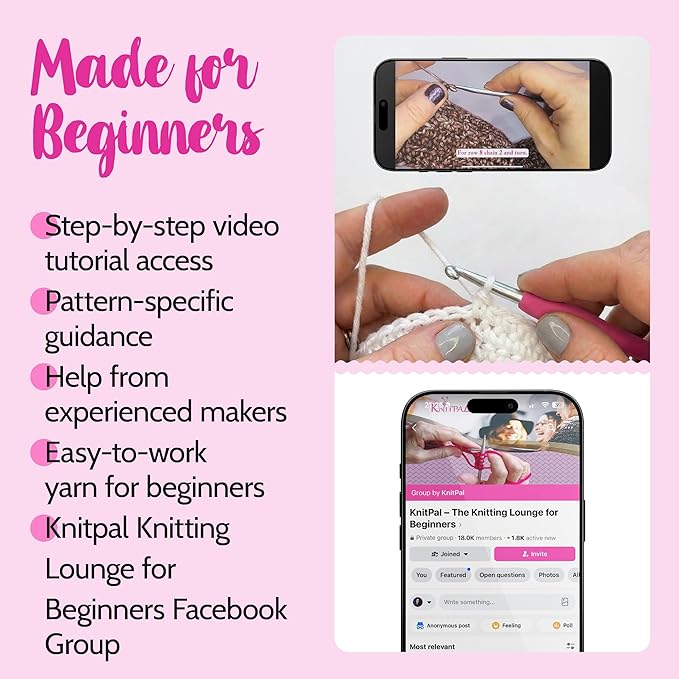 KnitPal Crochet Weekend Wrap Kit for Confident Beginners – All-in-One Crochet Kit with Cotton Blend Yarn, Hook, Pattern & Video Tutorials (Pearl White)