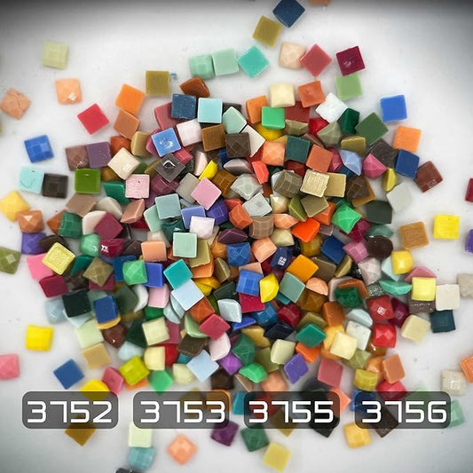Diamonds Painting Accessories,Replacement for Missing Square Drills 3752 3753 3755 3756,Rhinestone Resin Diamond Drill,4 Colors Beads Gems Stones,3500pcs per Color