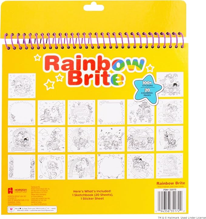 Rainbow Brite Sketchbook 20 Pages & 100+ Stickers
