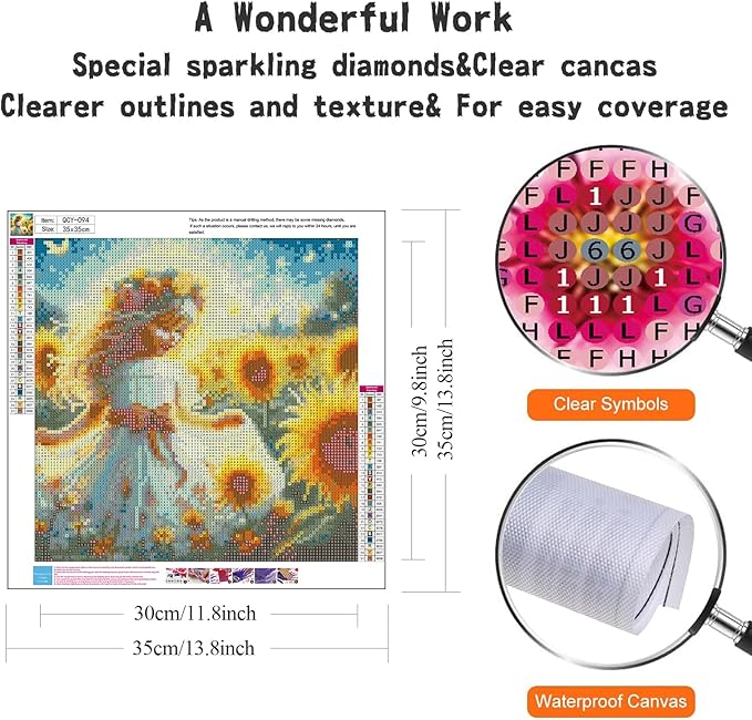 GUMITOON Diamond Art Kits for Adults-Full Drill Diamond Dots Paintings for Beginners, Round 5D Paint with Diamonds Pictures Gem Art Painting Kits DIY Crafts Kits 14"x14" QCY-094