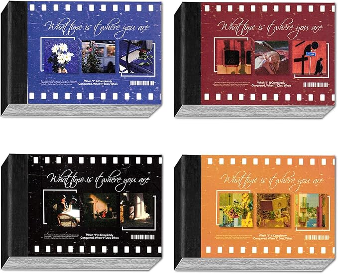 Aromoty 4 Sets 200 Pcs Washi Stickers Set Aesthetic Sticker Book (Vintage Film Roll)