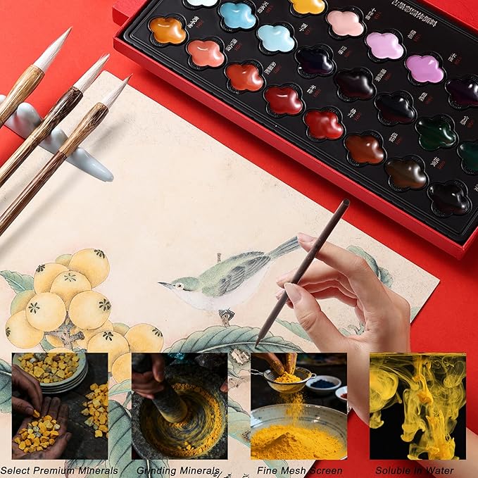 rubens Watercolor Paint Set 24 Colors, Professional Pigment-Rich Water Colors for Adults, Premium Art Supplies Kit, Gift for Artists, Beginners & Students