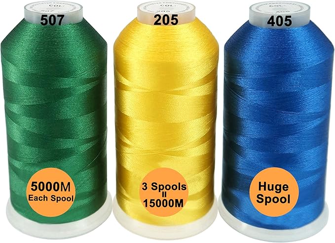 New brothreads - 40 Options- Various Assorted Color Packs of Polyester Embroidery Machine Thread Huge Spool 5000M for All Embroidery Machines -Basic Colors 2