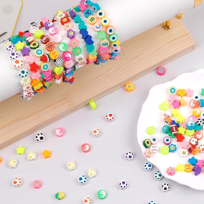 180 Pcs Colorful Fruit Polymer Clay Beads for DIY Bracelet, Necklace, Earring Making