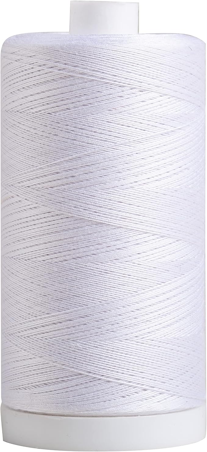 Connecting Threads White 100% Cotton Thread for Sewing, Quilting, and Crafting - 50-Weight - 1200 Yard Large Spool (White)