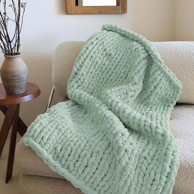 Jumbo Chunky Yarn for Hand Knitting - Super Thick Chenille Chunky Yarn for Crocheting - Extra Soft Bulky Fluffy Blanket Big Yarn 8 Jumbo Pack (27yds,8 oz Each Skein)