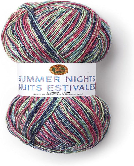(1 Skein) Lion Brand Yarn 512-311 Summer Nights Bonus Bundle Yarn, Stargazing