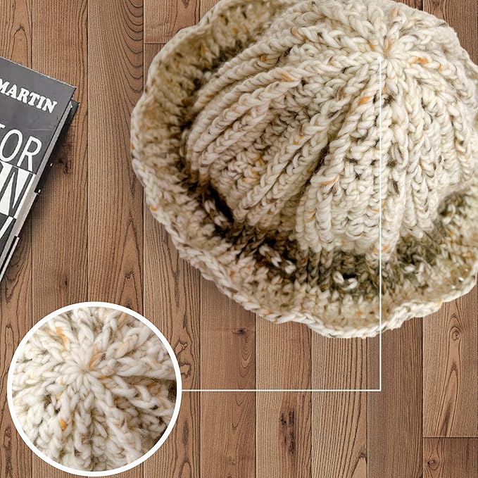 2 Pack Wool Blend Yarn, 2x3.5oz / 285yds, #3 DK, 20% Wool 80% Acrylic, Variegated, Single-Ply Soft Crochet & Knitting Wool Yarn for Sweaters, Scarves, Hats (Buttercream)