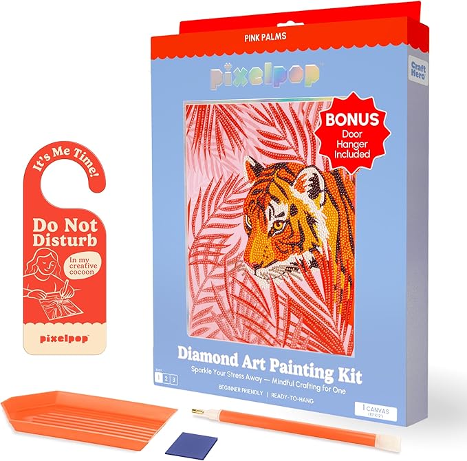 HOUSE OF PARTY Diamond Art Paintings Kit - DIY Diamond Art with Wood Frame, Playlist & Door Hanger | Premium Diamond Art for Relaxation & Home Decor