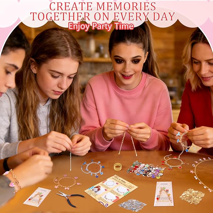 Wurosi 769 Pieces Paperclip Charm Bracelet Kit, Including Paperclip Chain Bracelets, Charms, Jump Rings, Gift Bags, Pliers for DIY Bracelet Making Gift Christmas