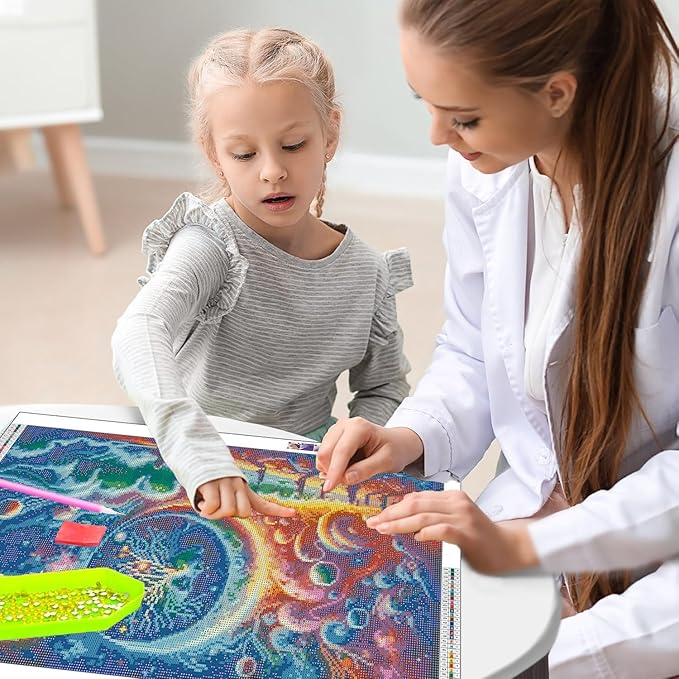 mrpwnle 5D Diamond Painting Kits for Adults, DIY Large Size Moon Diamond Art Kits for Adults, Abstract Landscape Full Drill Gem Art Kits for Home Wall Decor Gifts 27.5 X 15.7 Inch