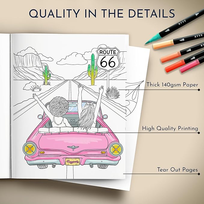 RYVE Mandala Coloring Book for Adults (2 Pack) – 60 Unique Mandalas for Relaxation, Anxiety & Stress Relief – Mindfulness Adult Coloring Book for Women & Men, Inspirational Gifts for Women
